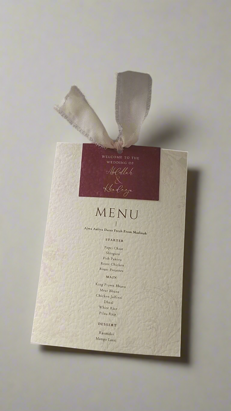 Wedding Menu