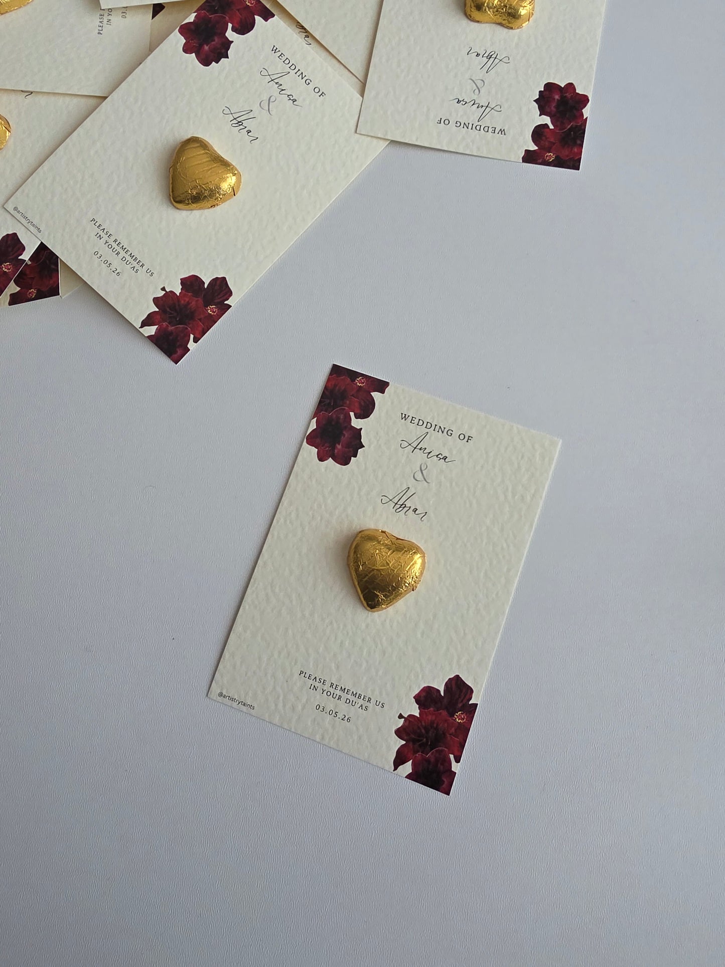 Red Floral Chocolate Favours